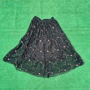 Floral Embroidered Tulle Skirt